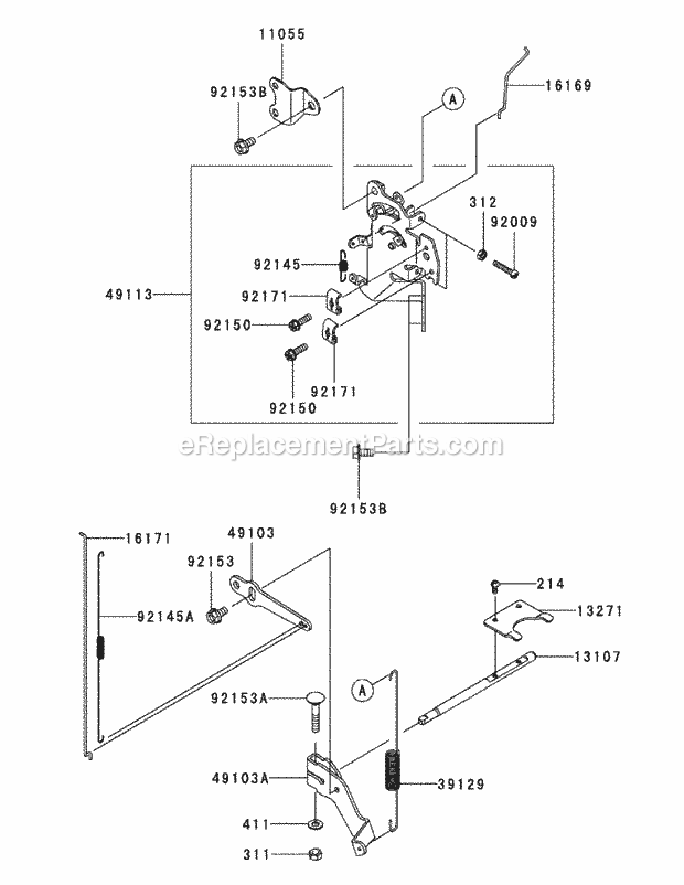 Kawasaki Fx850v-As00 Control Equipment Diagram and Parts List for S6031-KW 53AI8DU6050 Cub Cadet Sprayer